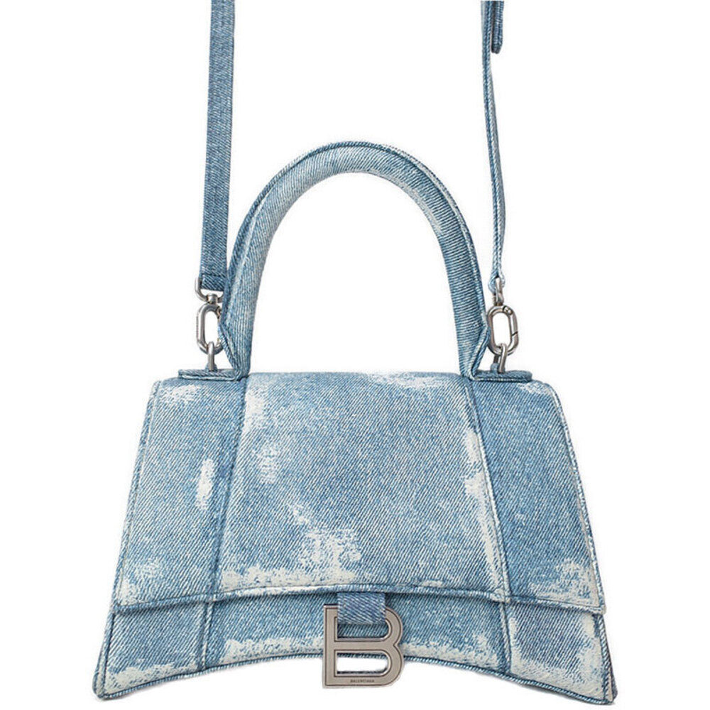 BALENCIAGA Hourglass Handbag Denim Bag